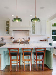 Verdoma Tulip Inspired Glass Pendant Light — Vintage Rustic Floral Hanging Lamp for Kitchens or Dining Areas